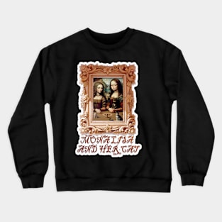 Mona Lisa and her cat Crewneck Sweatshirt